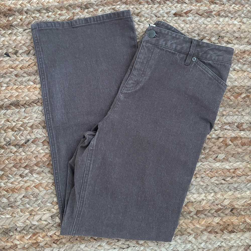 J Jill 12 Petite Brown Denim Straight Leg Pants